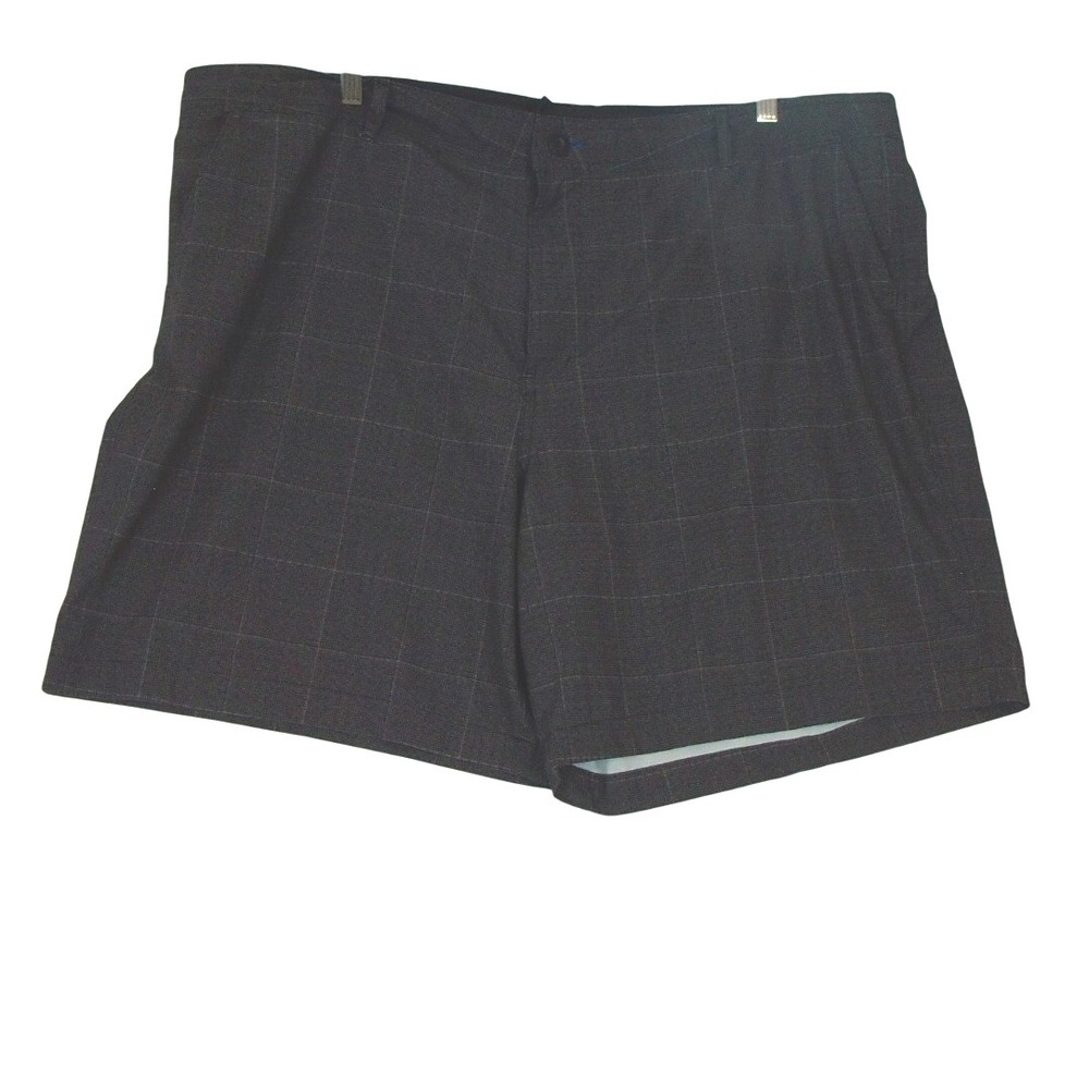 George Wet Dry Charcoal Checked Polyester Chino Shorts Men Size 46‎